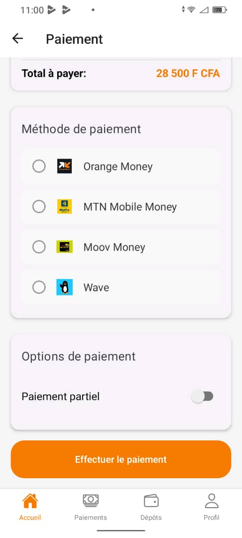 Paiement Client