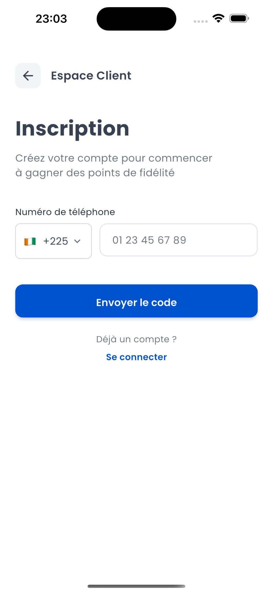 Inscription rapide